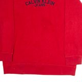 CALVIN KLEIN JEANS Womens Fleece Red Crew Neck XL