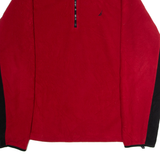 NAUTICA Mens Patterned Fleece Red Colourblock 1/4 Zip XL