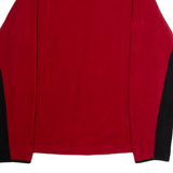 NAUTICA Mens Patterned Fleece Red Colourblock 1/4 Zip XL