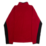 NAUTICA Mens Patterned Fleece Red Colourblock 1/4 Zip XL