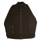 POLO RALPH LAUREN Mens Cardigan Brown High Neck Tight Knit 2XL