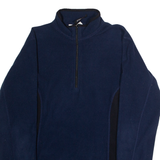 THE NORTH FACE Womens Patterned Fleece Blue Colourblock 1/4 Zip L