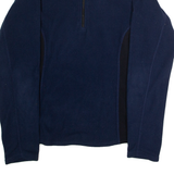 THE NORTH FACE Womens Patterned Fleece Blue Colourblock 1/4 Zip L