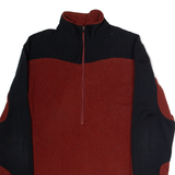 PATAGONIA Womens Patterned Fleece Red Colourblock 1/2 Zip L