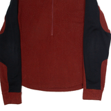 PATAGONIA Womens Patterned Fleece Red Colourblock 1/2 Zip L