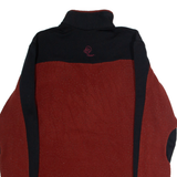 PATAGONIA Womens Patterned Fleece Red Colourblock 1/2 Zip L