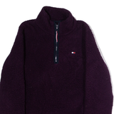TOMMY HILFIGER Womens Fleece Pink 1/4 Zip M