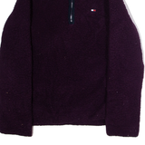 TOMMY HILFIGER Womens Fleece Pink 1/4 Zip M