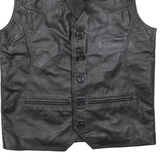 JC COLLECTION Mens Gilet Black Leather S
