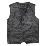 JC COLLECTION Mens Gilet Black Leather S