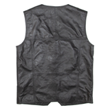 JC COLLECTION Mens Gilet Black Leather S