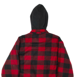 CANADA Mens Jacket Red Hooded Check S