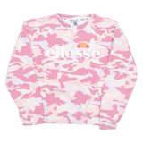 ELLESSE CAMO Womens Sweatshirt Pink UK 14