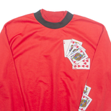 Playing Cards Casino Mens Sweatshirt Red 90s M