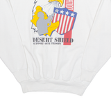 AMERICA'S FINEST Desert Island Support Our Troops Mens Sweatshirt White 90s USA XL