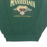 JERZEES Pennsylvania Amish Country Womens Sweatshirt Green USA L