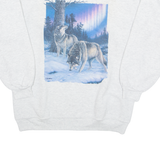 WON'S WEAR Wolf Womens Sweatshirt Grey L