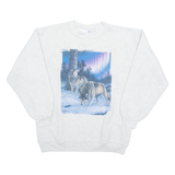 WON'S WEAR Wolf Womens Sweatshirt Grey L