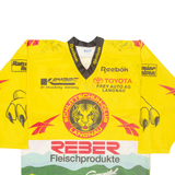 REEBOK Signed Hockey Schlittschuh-club Mens Jersey Yellow USA V-Neck XL