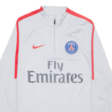 NIKE Paris Training Jersey Mens Jersey Grey Long Sleeve 1/4 Zip M