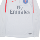 NIKE Paris Training Jersey Mens Jersey Grey Long Sleeve 1/4 Zip M