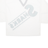 YVETTE Sharks Mens Jersey White Long Sleeve USA V-Neck XL