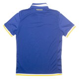 MACRON Hellas Verona Mens Football Shirt T-Shirt Blue Button Neck M