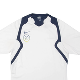 NIKE Mens Football Shirt T-Shirt White V-Neck S