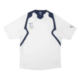NIKE Mens Football Shirt T-Shirt White V-Neck S