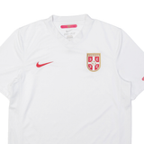 NIKE Serbia Mens Football Shirt T-Shirt White V-Neck M
