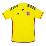 ADIDAS Slim Fit Columbia 2020 Home Mens Football Shirt T-Shirt Yellow V-Neck S