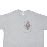 GILDAN Deadpool Mens T-Shirt Grey 2XL
