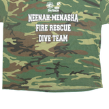 TEE SWING Fire Rescue Dive Team Womens T-Shirt Green 90s XL