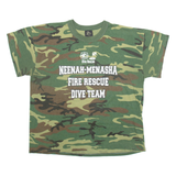 TEE SWING Fire Rescue Dive Team Womens T-Shirt Green 90s XL