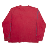TOMMY JEANS Mens T-Shirt Red Long Sleeve L