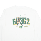 REEBOK NFL All Time Career Yardage Leader 61362 Yards To Count Green Bay Packers Mens T-Shirt White USA L