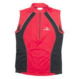 MOVE'N RIDE Cycling Mens Jersey Red Sleeveless 1/2 Zip S