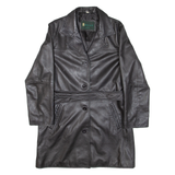 LAKELAND Womens Trench Coat Black Leather M