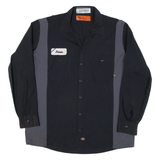 DICKIES Mens Worker Shirt Black Long Sleeve L