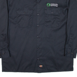 DICKIES Mens Worker Shirt Black Long Sleeve L