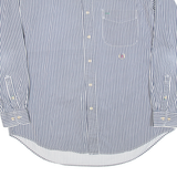 TOMMY HILFIGER Mens Shirt Blue Striped Long Sleeve L