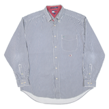 TOMMY HILFIGER Mens Shirt Blue Striped Long Sleeve L