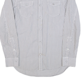 DIESEL Mens Shirt Grey Striped Long Sleeve S