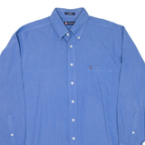 CHAPS Mens Plain Shirt Blue Long Sleeve L
