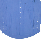 CHAPS Mens Plain Shirt Blue Long Sleeve L