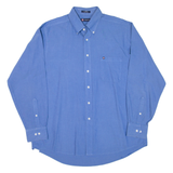 CHAPS Mens Plain Shirt Blue Long Sleeve L