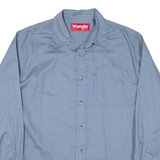 WRANGLER Mens Plain Shirt Blue Long Sleeve M