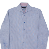 TOMMY HILFIGER Tailored Slim Fit Mens Shirt Blue Plaid Long Sleeve M