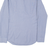 TOMMY HILFIGER Tailored Slim Fit Mens Shirt Blue Plaid Long Sleeve M