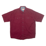 WRANGLER Mens Plain Shirt Maroon L